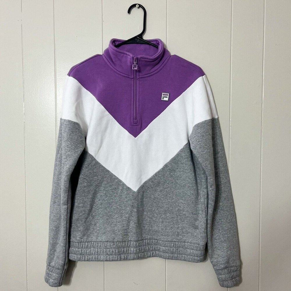 Fila sweatshirt Womens Pullover 1/4 zip Workout Sports Size M EUC